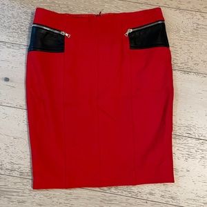 Yigal Azrouel red pencil skirt